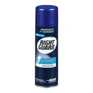 Right Guard For Men Sport Unscented Aerosol Antiperspirant Spray 6Oz (170g) Right Guard For Men Sport Unscented Aerosol Antiperspirant Spray 6Oz (170g)