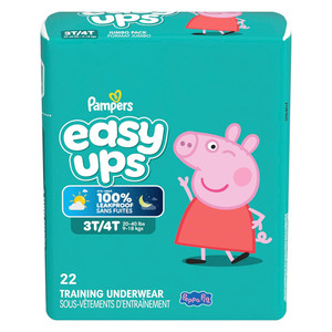 Pampers Easy Ups Girls Training Pants Jumbo Pack 3T to 4T Leakproof Day and Night 23Ea