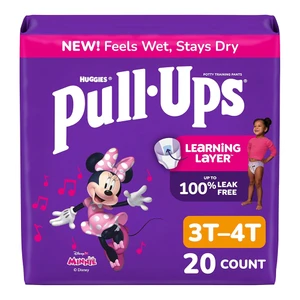 Huggies Pull Ups Girls Learning Layer Potty Training Pants Size 3T to 4T 20Ea