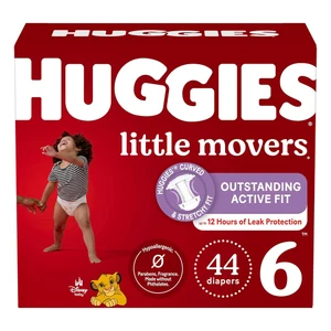 Huggies Size 6 Little Movers Baby Diapers for Active Toddlers and Leak Protection 44Ea
