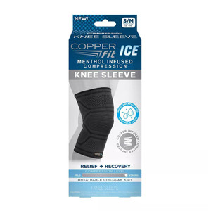 Copper Fit womens Ice Menthol Infused Compression Socks, Black, Large X, 1  Pair