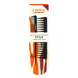 Cantu Heat and Chemical Resistant Style Carbon Fiber Combs 2Ea