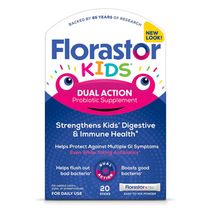 Florastor Kids Dual Action Probiotic Supplement Powder Sticks for Digestive and Immune Health 20Ea