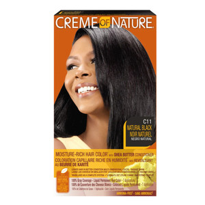 Creme of Nature Moisture Rich Hair Color with Shea Butter Conditioner C11 Natural Black 1Ea