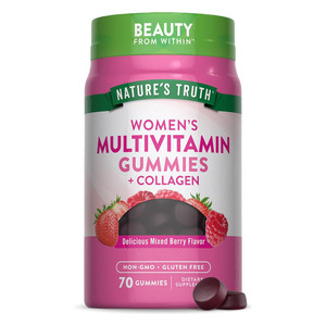 Natures Truth Womens Multivitamin with Collagen Dietary Supplement Gummies Natural Mixed Berry 70Ea