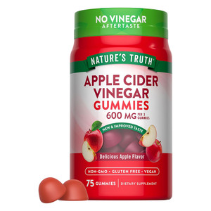 Natures Truth Apple Cider Vinegar 600mg Gummies Apple Flavor Support Overall Metabolism 75Ea