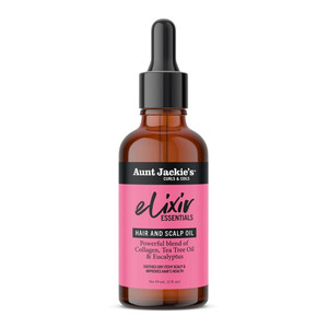 Aunt Jackies Elixir Essentials Hair and Scalp Oil with Collagen, Tea Tree Oil and Eucalyptus, 2 Oz
