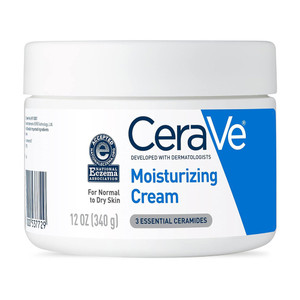 Cerave Moisturizing Cream for Skin Moisture Help Soothe Dry Itchy Skin on the Face and Body for Normal to Dry Skin 12Oz (340g)