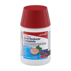 Leader Acid Reducer Chewable Tablets, Cool Mint, 25 Ea