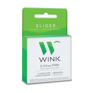 Wink Slider 0.04 mm Thin Lubricated Condoms, 3 Ea Wink Slider 0.04 mm Thin Lubricated Condoms, 3 Ea