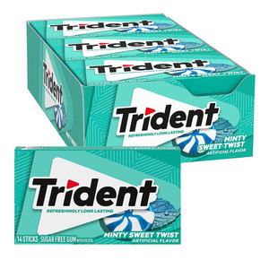 Trident Minty Sweet Twist Sugar Free Gum Sticks for Fresh Breath 168Ea