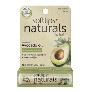 Softlips Naturals Lip Balm with Avocado Oil for Intense Hydration, 0.15 Oz