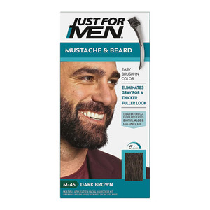 Just for Men Mustache and Beard Hair Color, 45 Dark Brown, 1 Ea Just for Men Mustache and Beard Hair Color, 45 Dark Brown, 1 Ea
