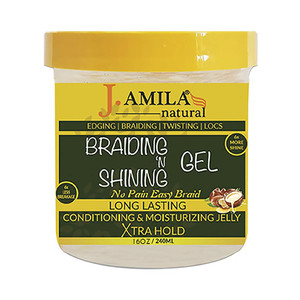 J Amila Natural Braiding N Shining Long Lasting Conditioning and Moisturizing Hair Gel, 16 Oz