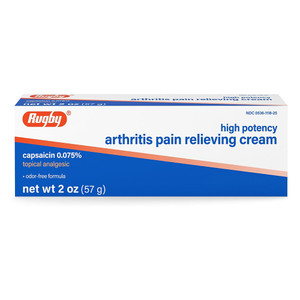 Rugby High Potency Capsaicin 0.075 Percent Tropical Analgesic Arthritis Pain Relieving Cream 2Oz (57g)