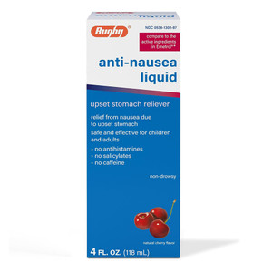 Rugby Anti Nausea Liquid Natural Cherry Flavor for Upset Stomach Reliever 4Oz (118ml)