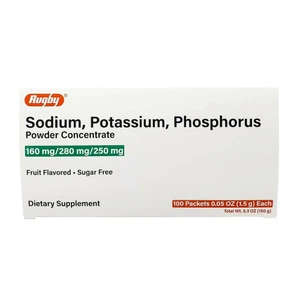 Rugby Sodium Potassium and Phosphorus Sugar Free Supplement Powder Concentrate 100Ea