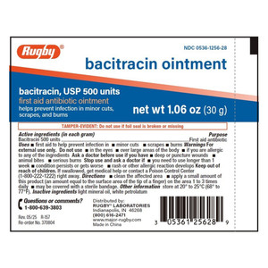 Rugby Bacitracin Ointment First Aid Antibiotic Ointment 1.06Oz (30g)