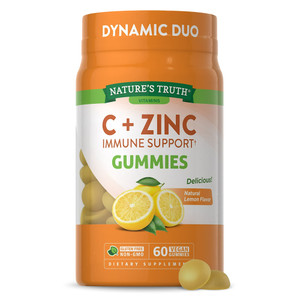 Natures Truth Vitamin C With Zinc Immunity Support Gummies, Natural Lemon, 60 Ea