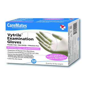 Caremates Latex Exam Gloves Powder Free Non-Sterile, Medium Gloves, 50 Ea Caremates Latex Exam Gloves Powder Free Non-Sterile, Medium Gloves, 50 Ea