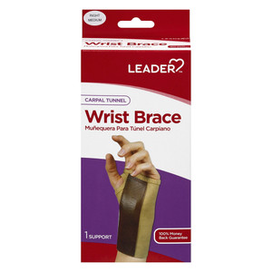 Leader Carpal Tunnel Wrist Support Brace Right Hand Medium 1Ea