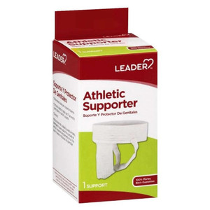 Leader Athletic Supporter White Large Support and Protection for Groin During Athletic Activity 1Ea