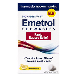 Emetrol Rapid Nausea Relief Chewable Tablets, Lemon, 42 Ea