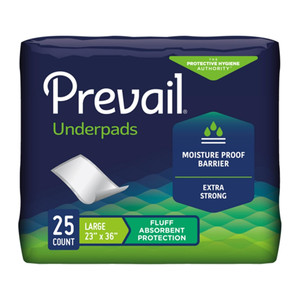 Prevail Fluff Incontinence Underpads Large Absorbent 25Ea, Pack of 6
