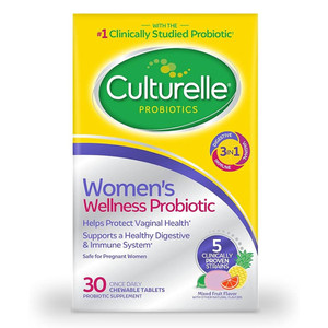 Culturelle Probiotics Womens Wellness Probiotic Chewable Tablets, Mixed Fruit, 30 Ea