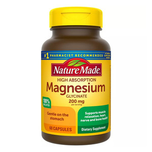 Nature Made High Absorption Magnesium Glycinate 200 Mg Supplement Capsules, 60 Ea