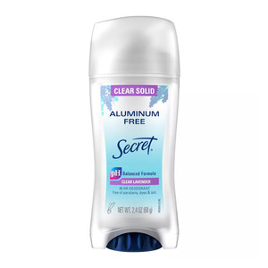 Secret Aluminum Free Clear Solid Deodorant For Women, Lavender, 2.4 Oz Secret Aluminum Free Clear Solid Deodorant For Women, Lavender, 2.4 Oz