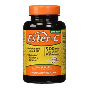 American Health Non Acidic Ester C 500mg with Citrus Bioflavonoids Vitamin C Capsules 120Ea