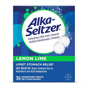 Alka Seltzer Antacid And Pain Relief Effervescent Tablets, Lemon Lime, 36 Ea Alka Seltzer Antacid And Pain Relief Effervescent Tablets, Lemon Lime, 36 Ea