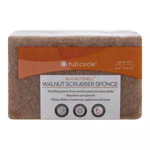 Full Circle Home In A Nutshell Walnut Scrubber Sponge, Pack Of 2, 1 Ea