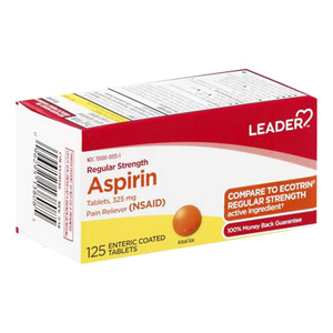 Leader Regular Strength Aspirin 325 Mg, Enteric Coated Tablets, 125 Ea Leader Regular Strength Aspirin 325 Mg, Enteric Coated Tablets, 125 Ea