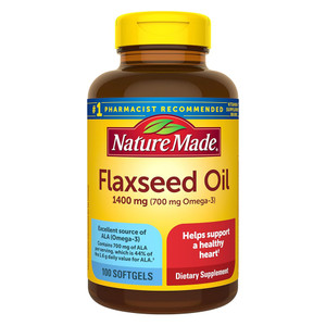 Nature Made Flaxseed Oil 1400mg Omega 3 Softgels Support Healthy Heart 100Ea