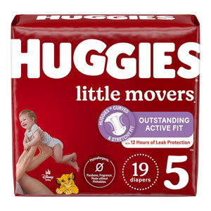 Huggies Little Movers Baby Disposable Diapers, Size 5, 19 Ea