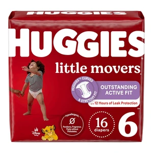 Huggies Little Movers Baby Disposable Diapers, Size 6, 16 Ea