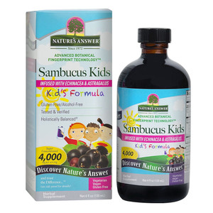 Natures Answer Sambucus Kids Formula 4000mg Black Elderberry Supports Immune Health 4Oz (120ml)