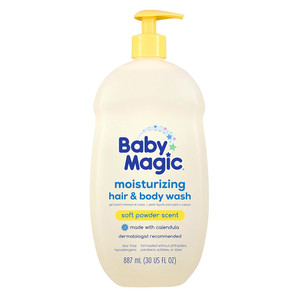 Baby Magic Moisturizing Hair and Body Wash Soft Powder Scent Tear Free Moisturize for Smooth and Soften Skin 30Oz (887ml)