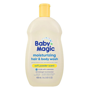 Baby Magic Moisturizing Hair and Body Wash Soft Powder Scent Tear Free Moisturize for Smooth and Soften Skin 16.5Oz (488ml)