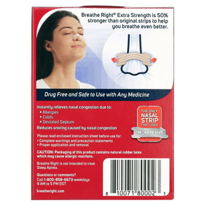 Breathe Right Nasal Strips for Congestion Relief Extra Tan Drug-Free, 26 Ea