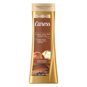 Caress Body Wash with Shea Butter and Brown Sugar for Gentle Cleansing Deep Moisture and Smooth Skin 20Oz (591ml)