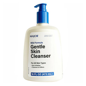 Major Gentle Skin Cleanser Mild Formula Non Irritating Cleanses and Softens Skin Fragrance Free Suitable for All Skin Types 16Oz (473ml)