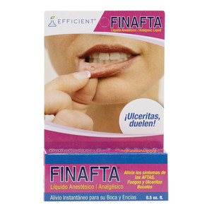 Finafta Oral Anesthetic Liquid Temporary Relief of Mouth and Gum Pain 0.5Oz (15ml)