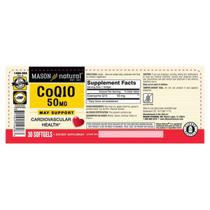 Mason Natural Co Q10 50mg Softgels Supports Cardiovascular Health 30Ea