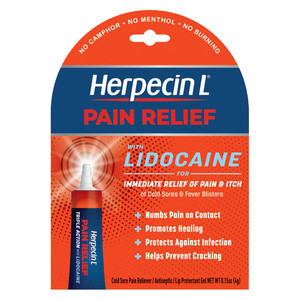 Herpecin L Pain Relief Gel for Relief of Pain and Itch of Cold Sores and Fever Blisters 0.15Oz (4g)