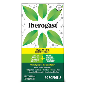 Iberogast Dual Action Digestive Relief Daily Herbal Supplements Softgels, 30 Ea