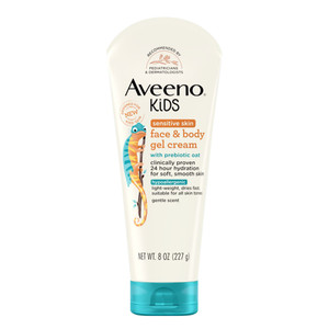 Aveeno Kids Sensitive Skin Face and Body Gel Cream with Prebiotic Oat 8Oz (227g)