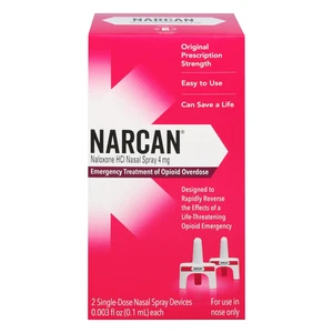 Narcan Nasal Spray Emergency Treatment of Single Dose Opioid Overdose 2Ea